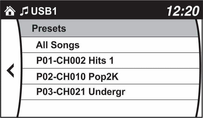 Browse songs using factory controls