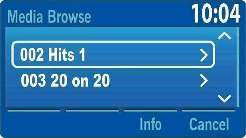 Channels displayed on the Ford Factory Radio showing the Sirius XM channels