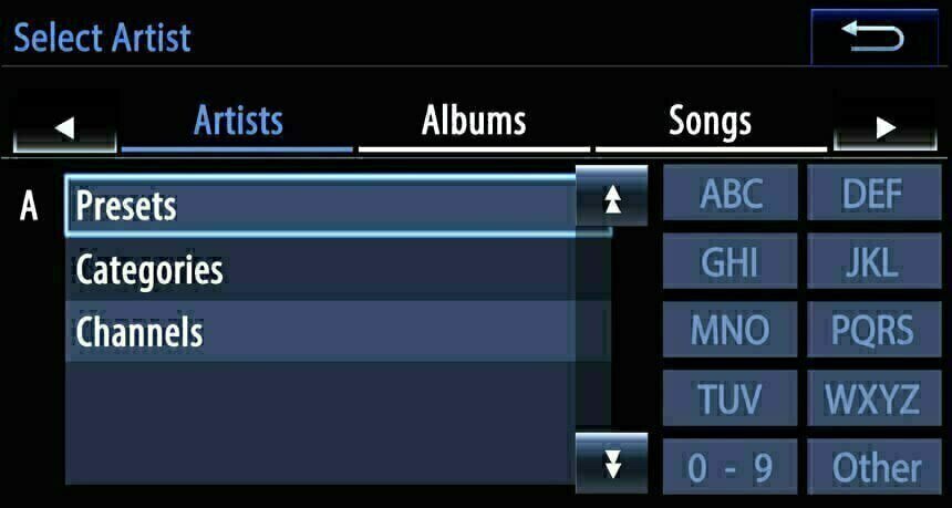 Browse and search artists