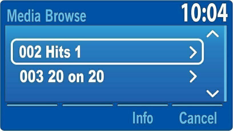 Channels displayed on the Ford Factory Radio showing the Sirius XM channels