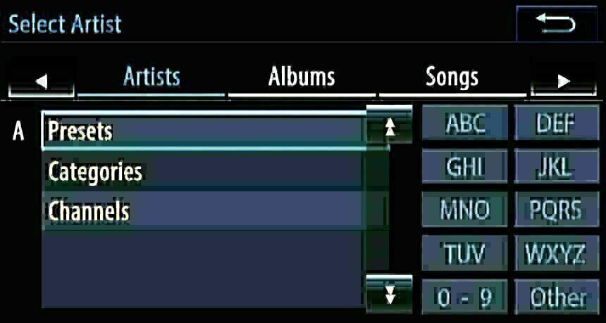 Browse and search artists