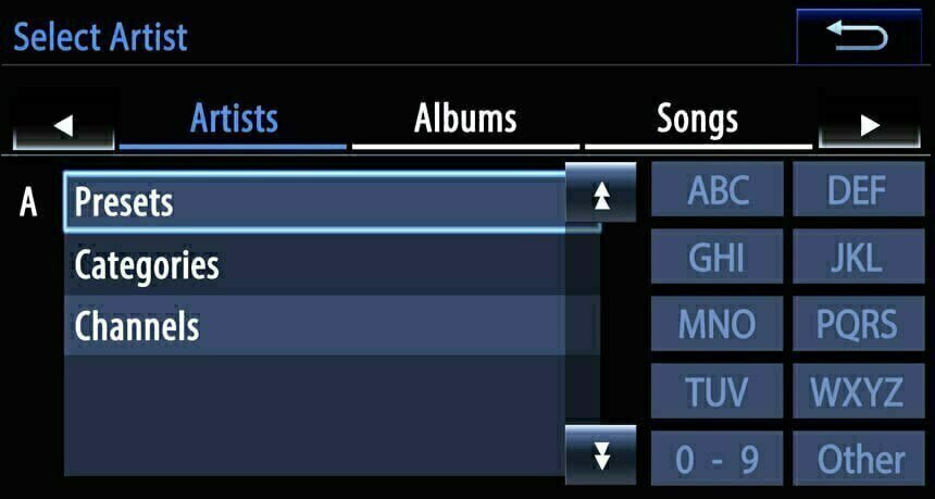 Browse and search artists