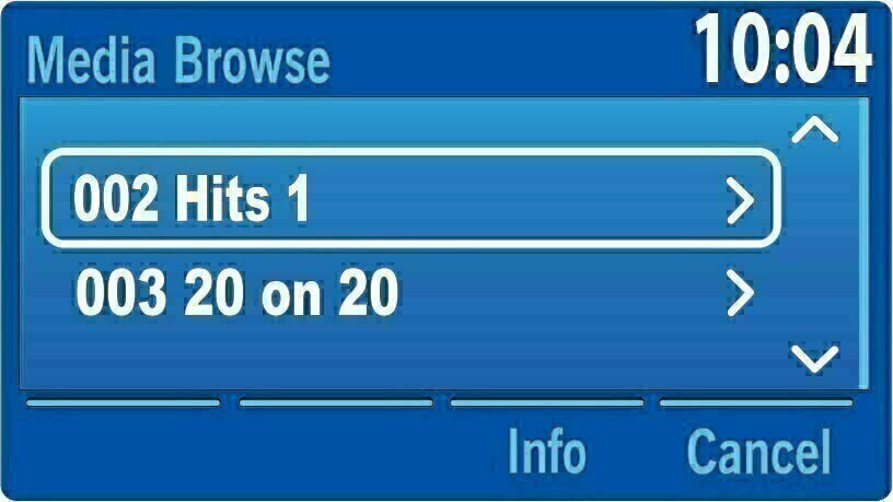 Channels displayed on the Ford Factory Radio showing the Sirius XM channels