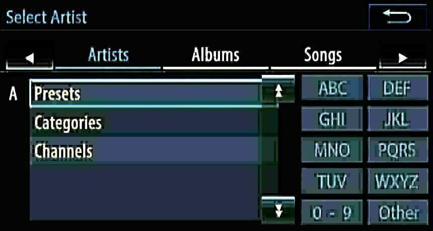 Browse and search artists