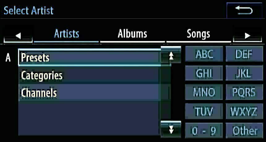 Browse and search artists