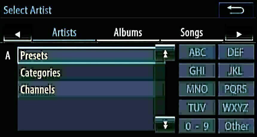 Browse and search artists