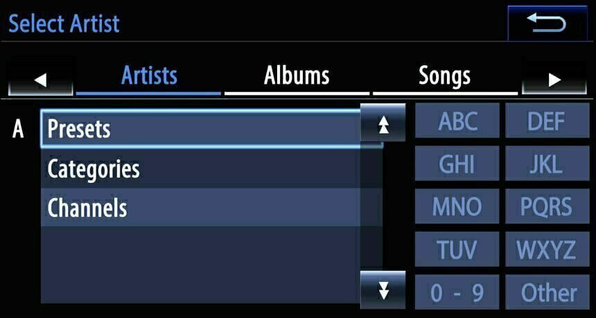 Browse and search artists