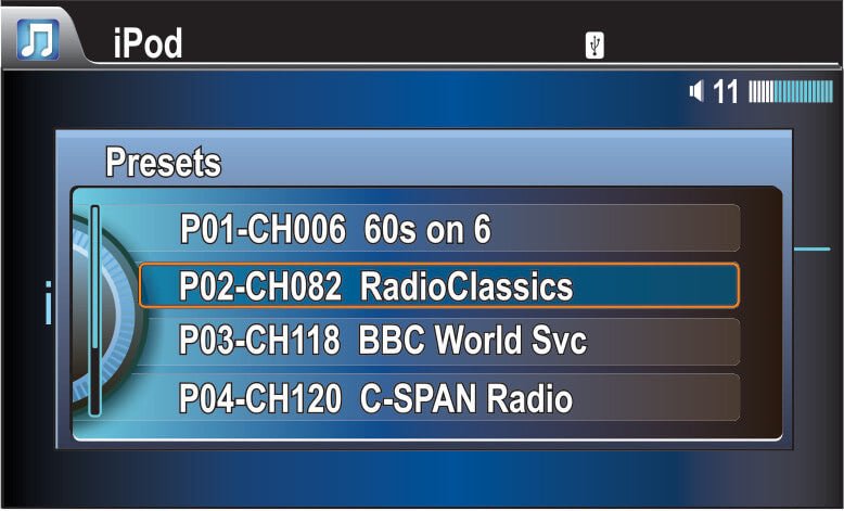 Store your favorite SiriusXM Satellite Radio channels with Honda Factory Radio Presets