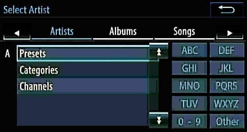 Browse and search artists