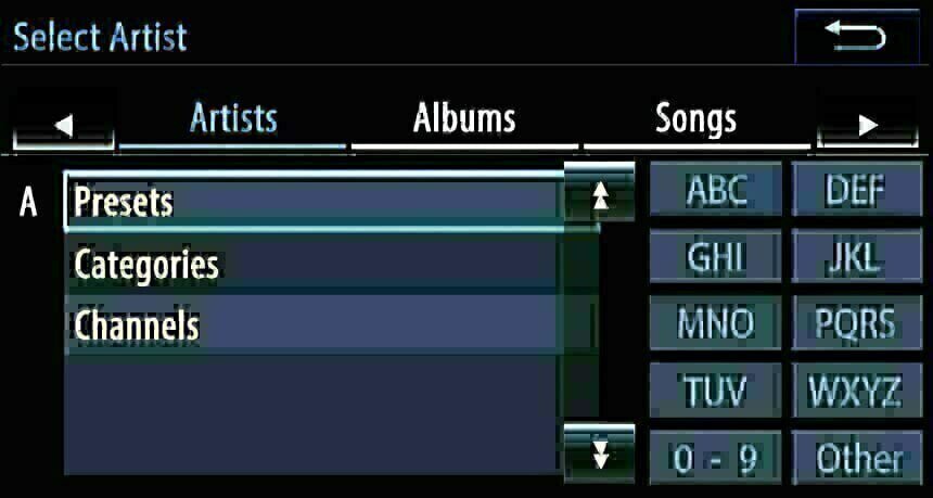 Browse and search artists