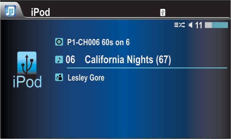 Now Playing screen on a Honda Pilot Factory Radio with SiriusXM