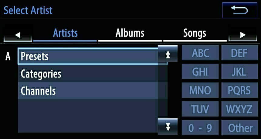 Browse and search artists