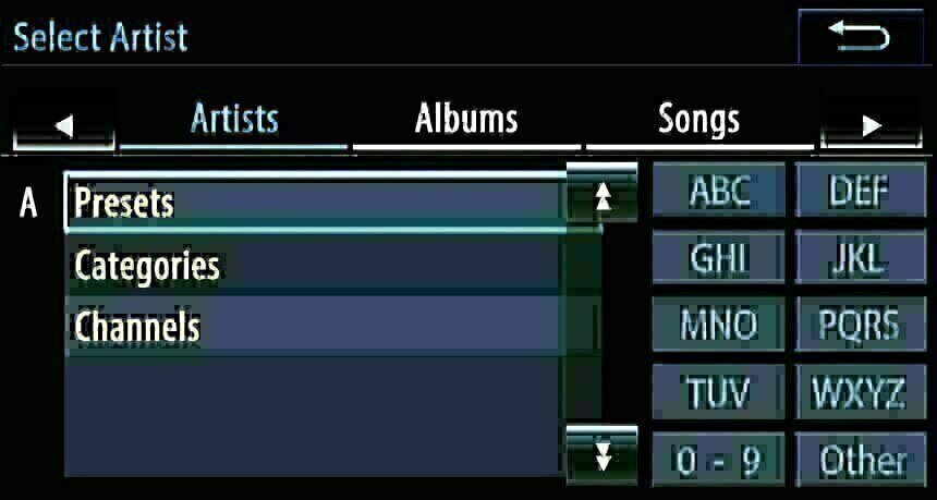 Browse and search artists