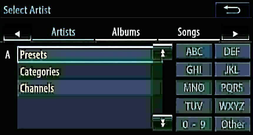 Browse and search artists