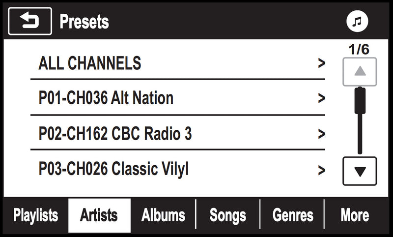 Store your favorite SiriusXM Satellite Radio channels with Ford Factory Radio Presets