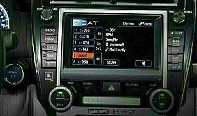 Toyota Camry Satellite Radio Tuner and Installation Kit allowing you to use factory controls to listen and browse SiriusXM programming