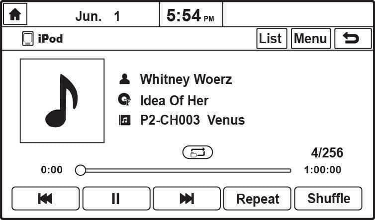 See artist, channel, song information and much more on the Hyundai Sonata Factory Radio display