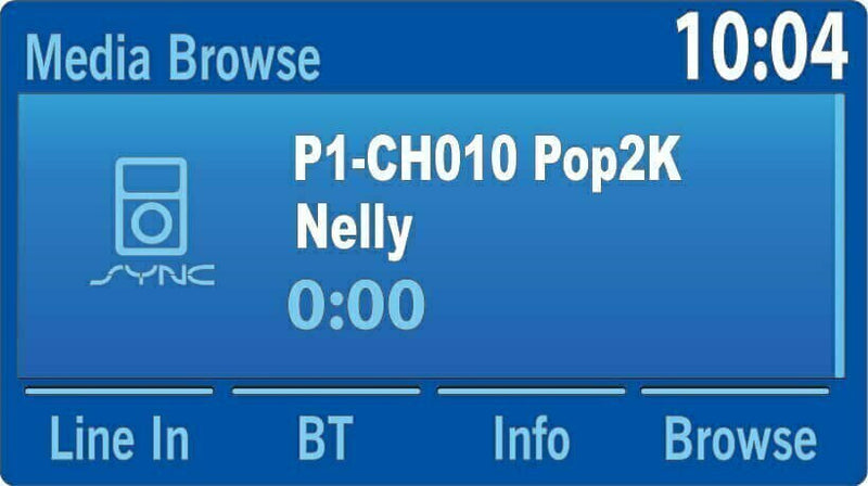 Now Playing screen on a Ford Transit Connect Factory Radio with SiriusXM
