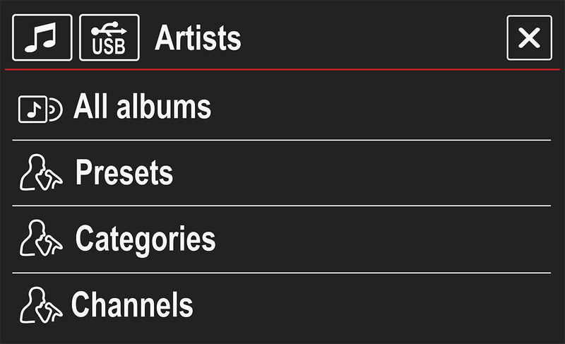 Use Volkswagen factory radio controls to search artists, presets, channels and more