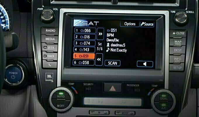 Toyota Camry Satellite Radio Tuner and Installation Kit allowing you to use factory controls to listen and browse SiriusXM programming