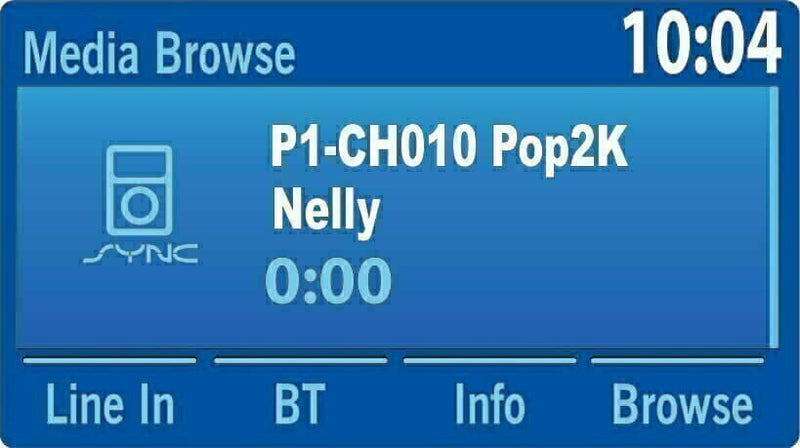 Now Playing screen on a Ford Focus Factory Radio with SiriusXM