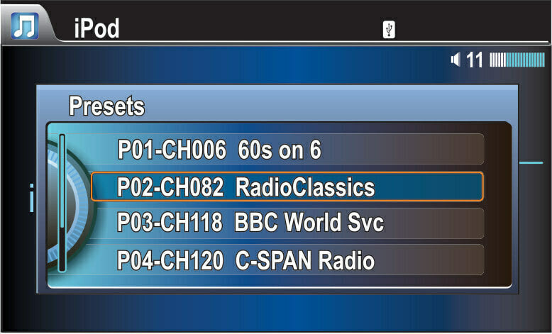 Store your favorite SiriusXM Satellite Radio channels with Honda LX Factory Radio Presets