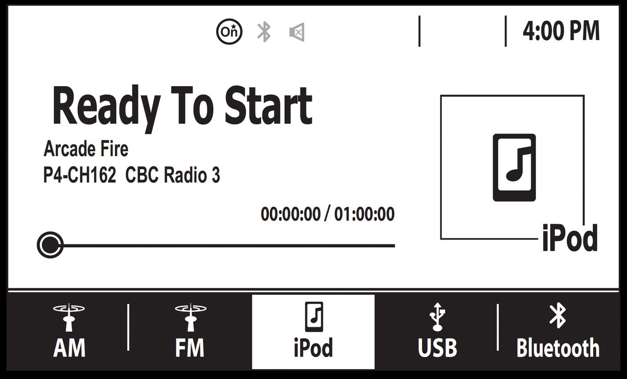 Now Playing screen on a GMC Canyon Factory Radio with SiriusXM
