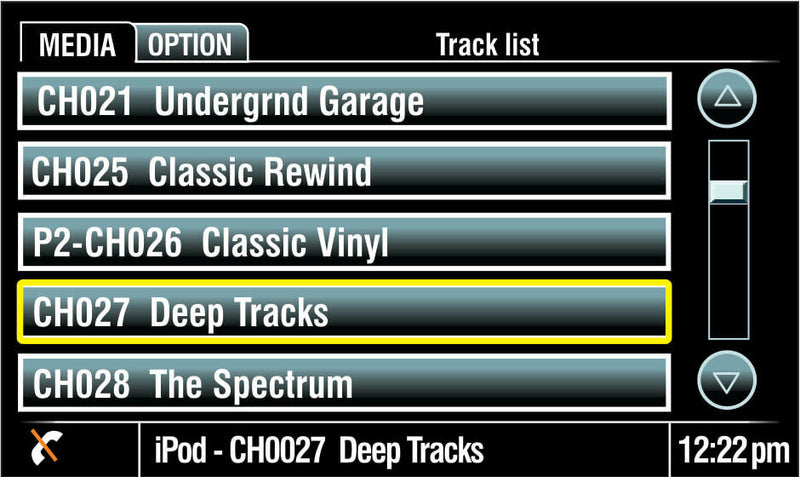 Use factory controls to select the SiriusXM Radio channels