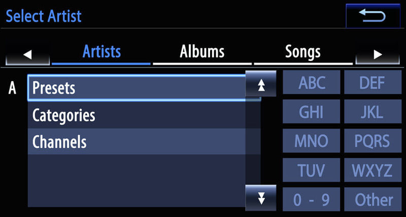 Browse and search artists
