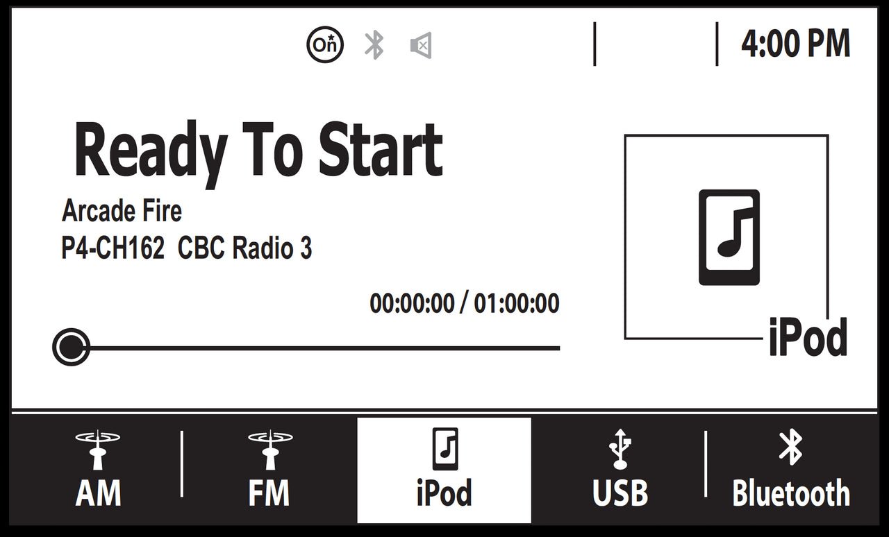 Now Playing screen on a Chevy Blazer Factory Radio with SiriusXM